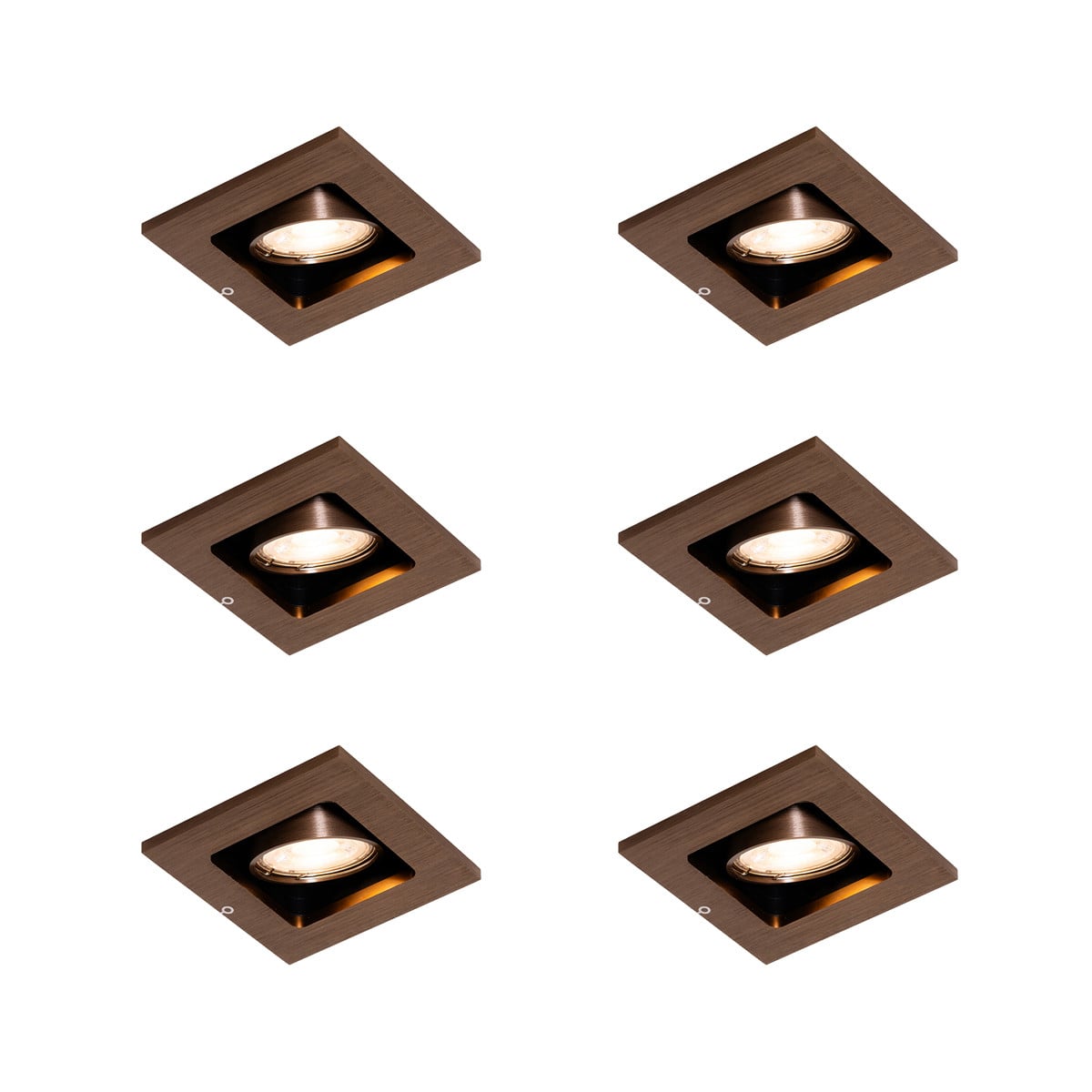 Set van 6 moderne aluminium LED inbouwspots van QAZQA
