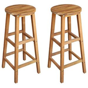 vidaXL Barhocker 44129, 76cm Sitzhöhe, Holz, braun, 2 Stück