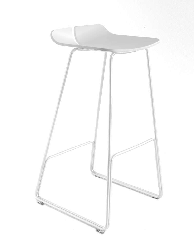 Lapalma Link Barhocker, weiß lackiert (weiß lackiert, 65cm, Eiche gebleicht) weiß lackiert | 65cm | Eiche gebleicht S12803VS