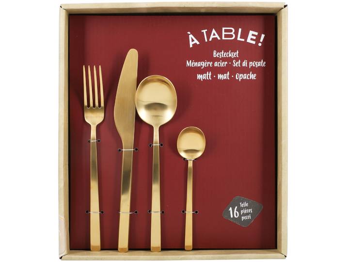 À Table! Besteckset gold matt 16-teilig by Sola