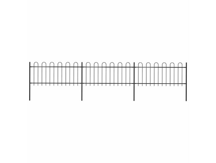 vidaXL Gartenzaun mit Rundbogen Stahl 504 x 80 cm Schwarz