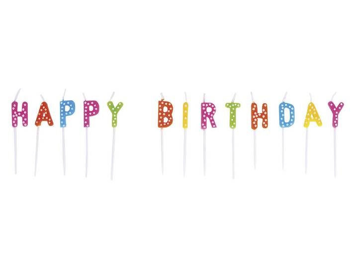 Rayher Kerzensticks Happy Birthday 1.5 × 7.7 cm 13 Stück