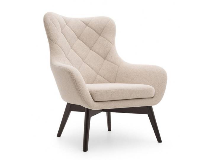 Sepro Meble Sessel Hellbeige Lisa Caro Auf Holzbeinen, Beige, 88x108x88 cm, Wohnzimmer, Sessel, Polstersessel