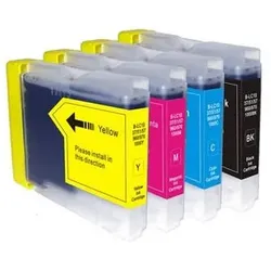 Kompatibles Druckerpatronen Set Brother LC-970, LC-1000 Schwarz, Cyan, Magenta, Gelb XL, LC1000VAL