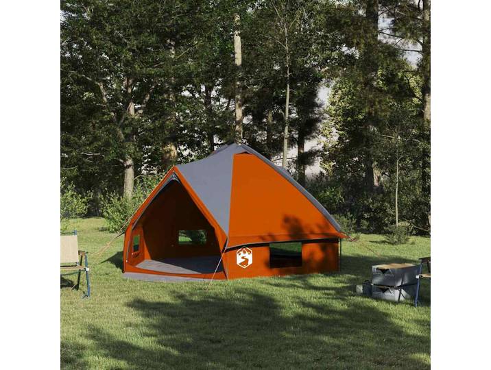 vidaXL Teepee Zelt für 6 Personen 6 Personen Grau und Orange
