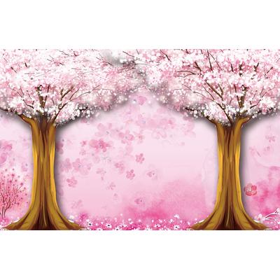 Fototapete PAPERMOON "Baum mit Schmetterling", bunt, B:3,5m L:2,6m, Vlies, Tapeten