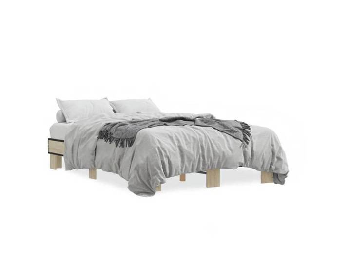 Luxe&Mode Cadre de lit - sans matelas - lit Adulte double - 2 ans garantie - chêne sonoma 120x200 cm（67867）