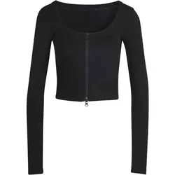ADIDAS Damen Unterjacke Seasonal Essentials Rib Cardigan, Größe XXS in Schwarz Schwarz