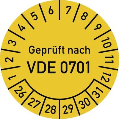 Dreifke® Prüfplakette Geprüft nach VDE 0701, 2026-2031, Folie, Ø 30mm, 10 Stück/Bogen