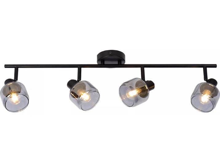 Bandeau lumineux quadruple réflecteur en verre noir 74cm BJORN 4xE14 40W Lucide