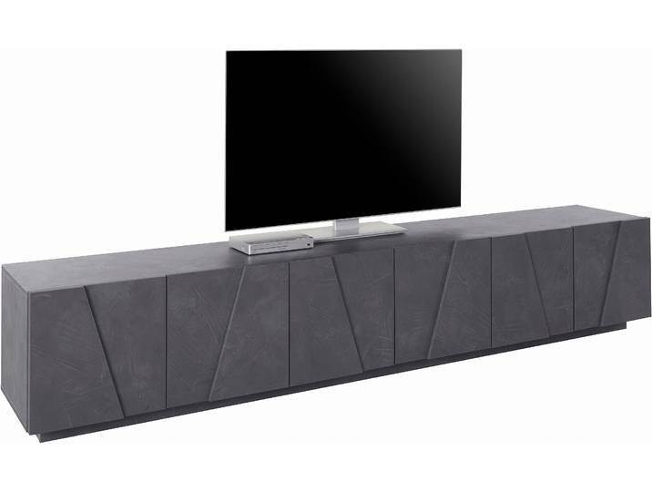 Lowboard HOME AFFAIRE PING, TV-Board, TV-Band, TV-Kommode , grau (zement), B:243cm H:46cm T:44cm, Sideboards, Lowboard, mit 6 Türen, Breite 243,8 cm