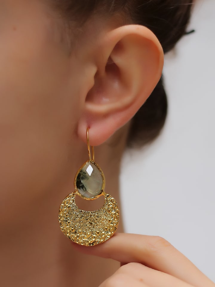 Pierres delicates Vergold. Ohrringe mit Edelsteinen - onesize