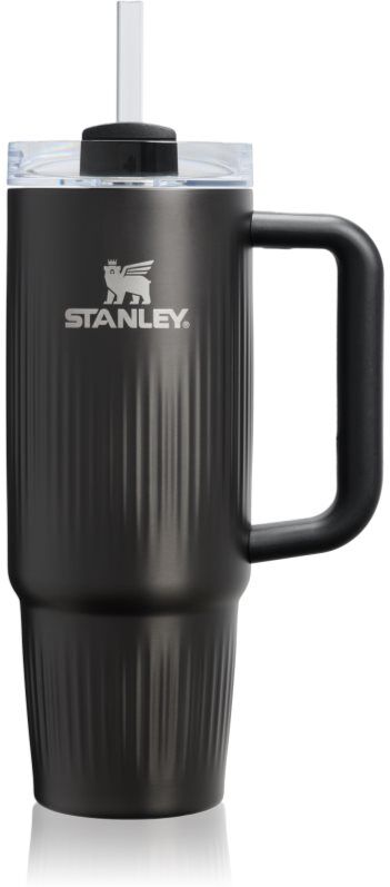 Stanley Quencher H2.O FlowState™ Fluted Tumbler gobelet en acier inoxydable avec paille medium Black PVD 1 pcs