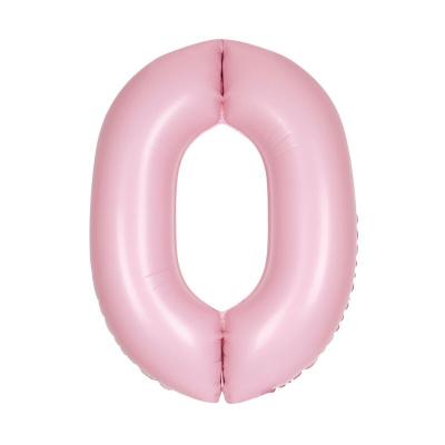 XL Folienballon rosa matt Zahl 0