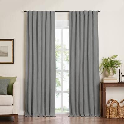 Threadmade Harrow Solid Texture Blackout Window Single Curtain Panel