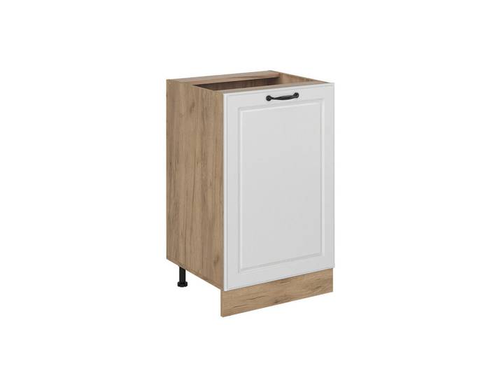 Vicco Küchenunterschrank R-Line, Weiß Landhaus/Goldkraft Eiche, 50 cm ohne Arbeitsplatte, Weiß, Honigeiche, Holzwerkstoff, 1 Fächer, Rechteckig, 50x81.6x46 cm, Küchen, Küchenmöbel, Küchenschränke, Küchenunterschrank
