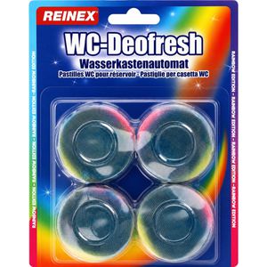 Reinex WC-Duftspüler 25118, WC-Deofresh Regenbogen, Blauspüler, für Spülkasten, 4 Stück