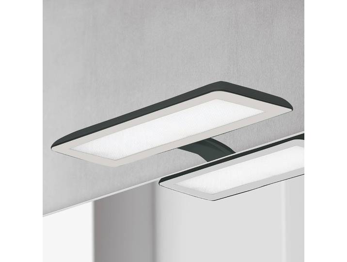 Ebir LED-Spiegelleuchte Nikita, schwarz/stahlgrau Nikita, schwarz, für Badezimmer, Kunststoff, Modern,