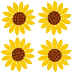 buttinette Applikationen "Sonnenblumen" Größe: 6 x 6 cm, Inhalt: 4 Stück