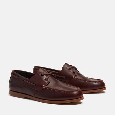 Bootsschuh TIMBERLAND "CEDAR BAY ESSENTIAL BOAT SHOE", Herren, Gr. 44, Synthetik, braun (mdbrn fgran blk), Leder, Schuhe Bootsschuh, aus Leder