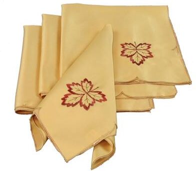 Xia Home Fashions Bountiful Leaf-21x21-Napkins-Set of 4