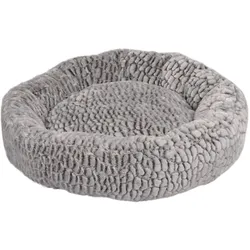 Flamingo Mand Snoozzy Rond - Grijs - 70 x 70 x 18 cm - Zachte Mand voor Honden en Katten (Hund), Hundebett + Katzenbett