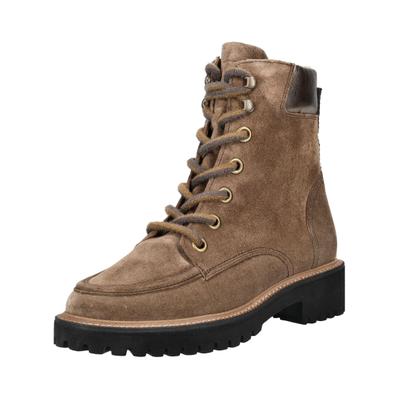 Schnürstiefelette PAUL GREEN "Paul Green Stiefelette Veloursleder", Damen, Gr. 37,5, braun (erde), Veloursleder, Schuhe Schnürstiefelette