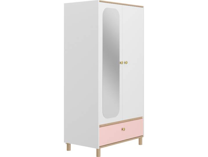 Jugendzimmer-Set GAMI Romy , rosa (bunt), ohne Matratze, B/H: 90cm x 200cm, Holzwerkstoff, Schlafzimmermöbel-Sets, Jugendzimmer-Set, Elegantes Design für eine sanfte und feminine Atmosphäre.