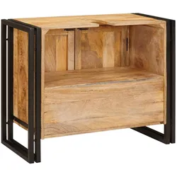 vidaXL, Waschbeckenunterschrank, Russell (Massives, grobes Mangoholz) (33 x 33 x 58 cm)