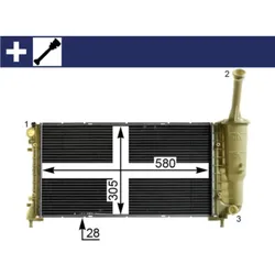 Kühler Motorkühlung MAHLE CR 2010 000S für Lancia Fiat Ypsilon Musa Idea