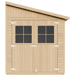 HOLZ-GARTENHAUS (mit Seitenwand) MIT IMPRÄGNIERTEM BODEN - H244x216x514 cm/10,2 m2 - M341A+M341G