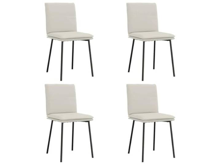 KLGBNCVE Esszimmerstühle 4 STK. Creme Samt Samtstoff, Metall und Holz Gestell, dicker Schaumstoff, Esszimmer, Wohnzimmer, Gästezimmer