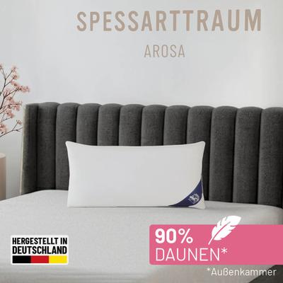 3-Kammer-Kopfkissen SPESSARTTRAUM "Arosa Kissen in 40x80 & 80x80 cm", weiß, B:40cm L:80cm, Bezug Außenkissen: 100% Baumwolle. Füllung Außenkammer: 90% Daunen, 10% Federn. Füllung Innenkammer: 100% Federn, Kopfkissen, Kissenfüllung durch den Downpass...