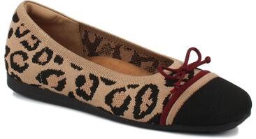 Wide Width Women's Noelle Knit Flat by Ros Hommerson in Leopard (Size 8 W)