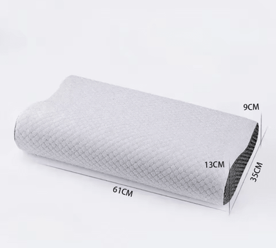 Inspire Essentials ErgoRest Memory Foam Neck Pillow For Pain Relief And Deep Sleep white Gray