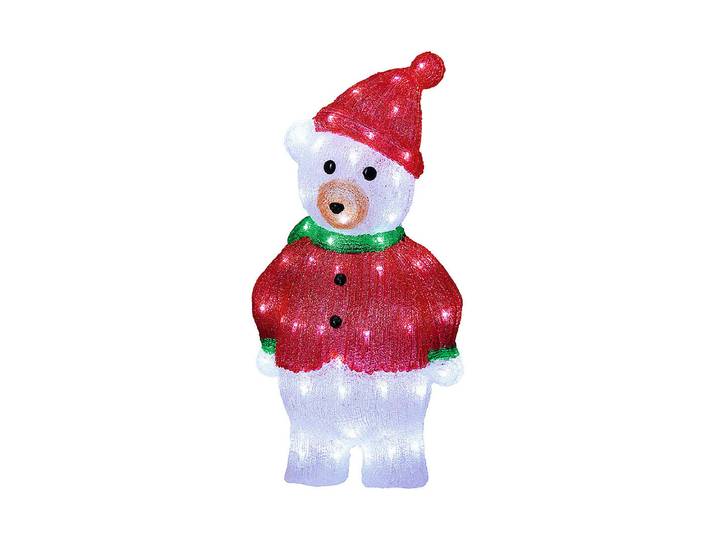 LED Bär 60cm mit roter Jacke