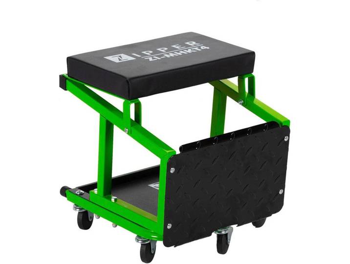 Montagehocker Zi-Mhkt4 Grün/ Schwarz + Rollen,Trittstufe
