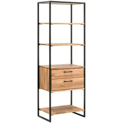 Standregal Wohnzimmerregal mit zwei Schubladen im Industry und Loft Stil
