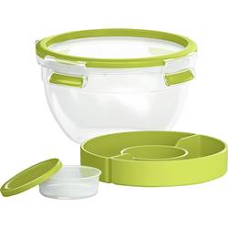 Emsa Clip & Go Snackbox 1 l Kunststoff mit Deckel, spülmaschinenfest Transparent, Grün 518097