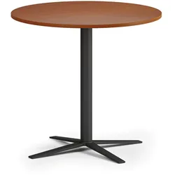 Couchtisch AURA, Durchmesser 60 cm, schwarzes Fußgestell, Kirschbaum