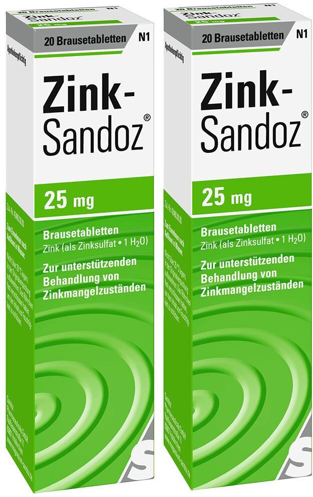 HEXAL Zink Sandoz Brausetabletten Doppelpack 2x20 St