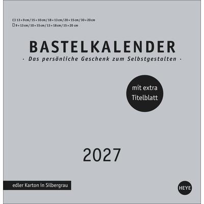 Premium-Bastelkalender silbergrau groß 2027
