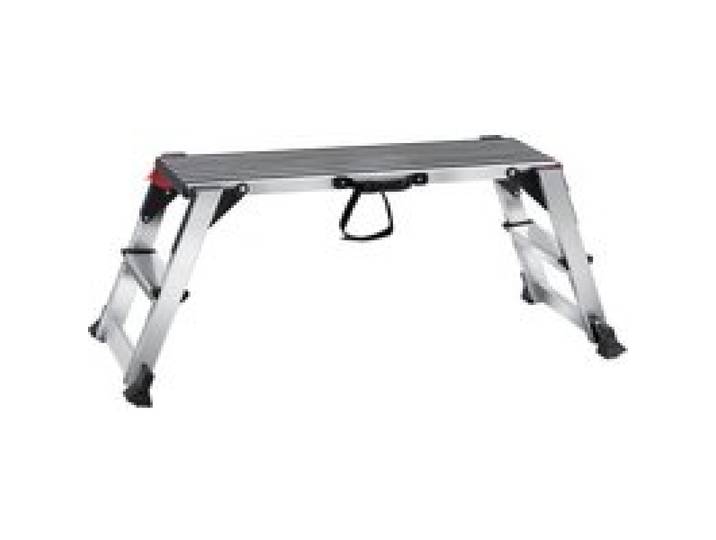 VEVOR Alu Arbeitsplattform Klappwerkbank 100x30x48,7cm Arbeitsbühne 200kg Tragfähigkeit Trittbank mit Sicherheitsschlössern Trittleiter für Zuhause Büro Werkstatt & Garage Silber