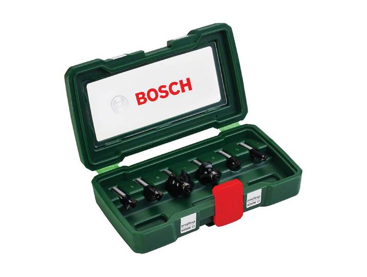 Fräser-Set BOSCH HM 8 mm 6-teilig , grün, Fräsköpfe, Fräser-Set