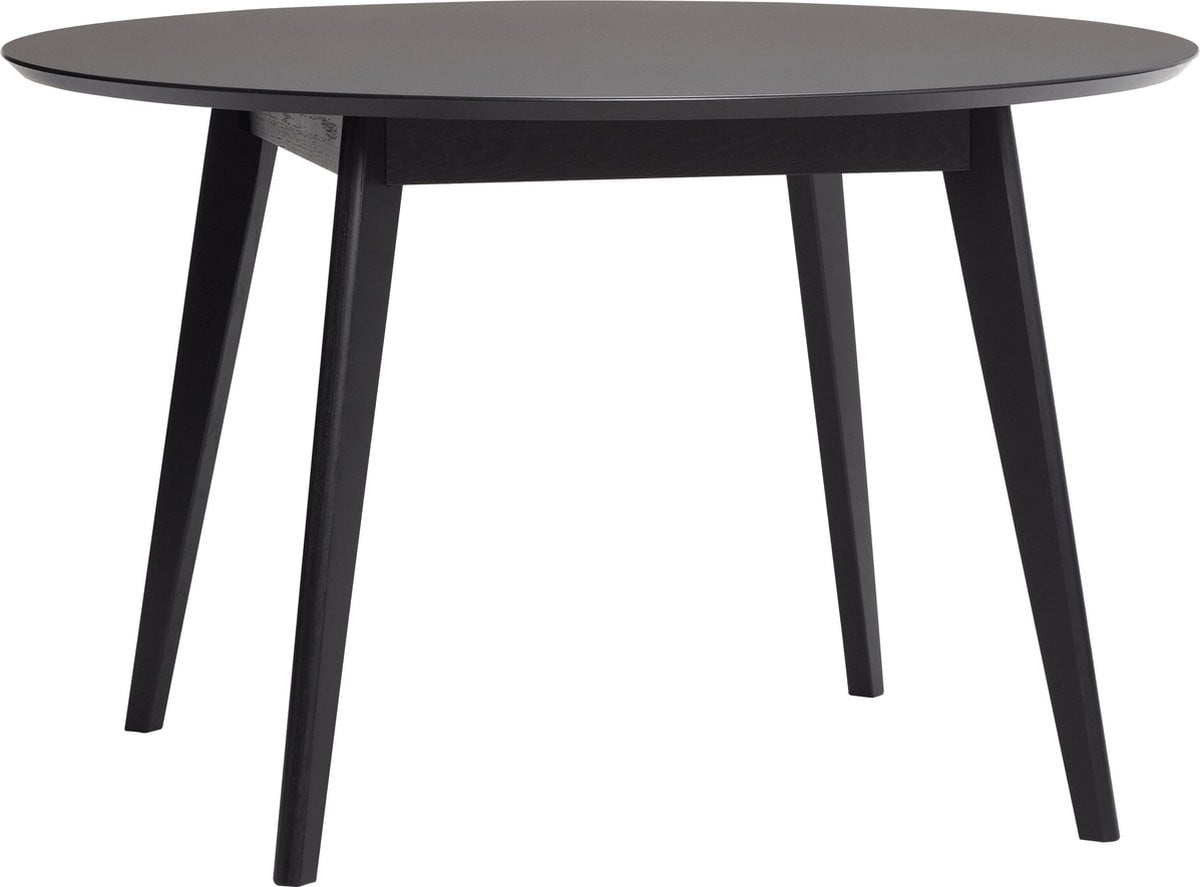 HÜBSCH INTERIOR STAY tonde ronde eettafel zwart eiken met nano-laminaat blad, Ø120 x H76 cm