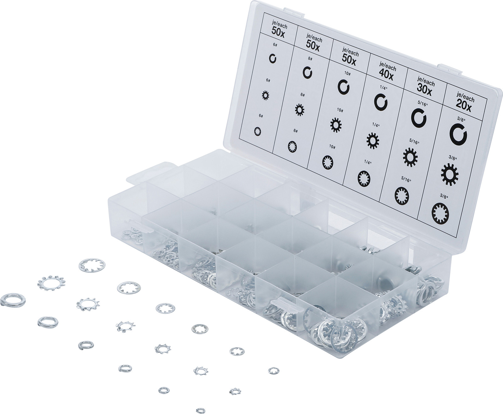 BGS Technic 8113 Assortiment onderlegschijven, 720-delig