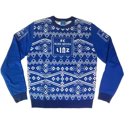 FC Blau-Weiß Linz Weihnachtspullover Kids - blau / 128