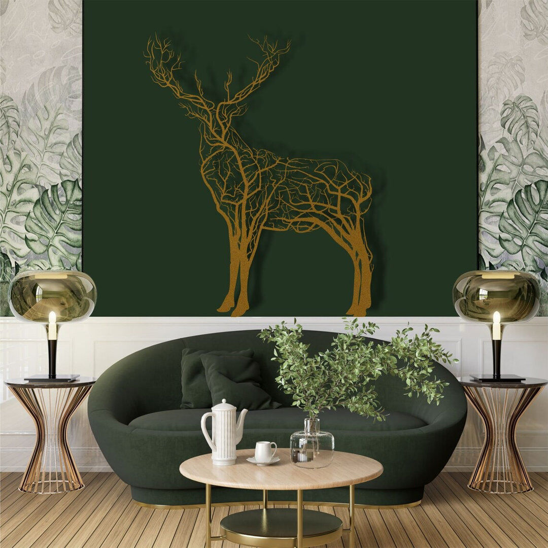 Union Rustic Rustic Wall Decor on Metal Gold 80cm H x 100cm W x 2cm D