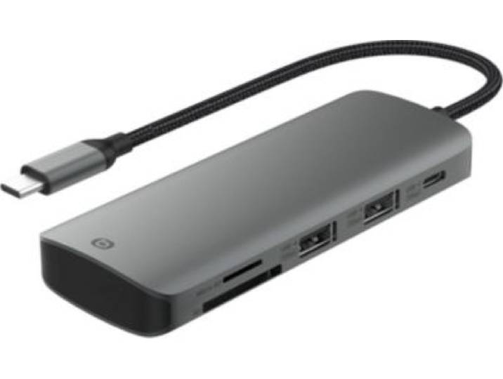 Essentielb - Hub Usb C 7 En 1 2 Usb-A + 3 Usb-C + 2 Ports Sd