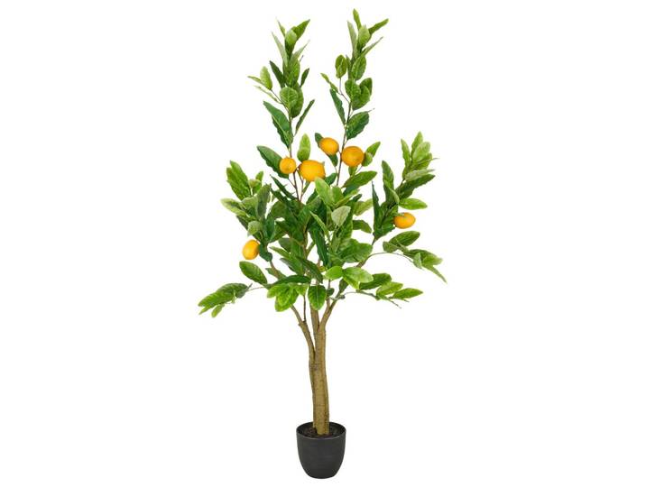 Kunstpflanze Zitronenbaum I Grün/Gelb